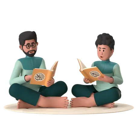 Learning Al-Quran  3D Illustration