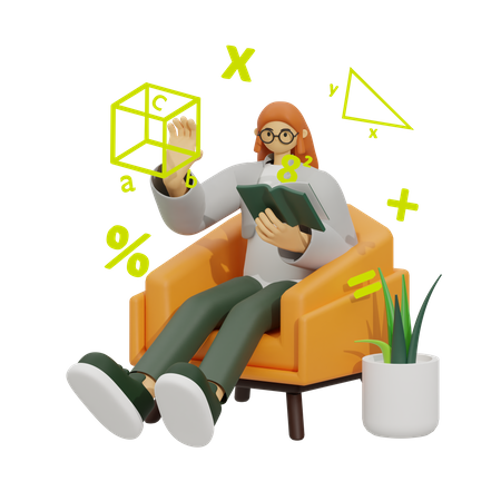 Learning Math  3D Illustration