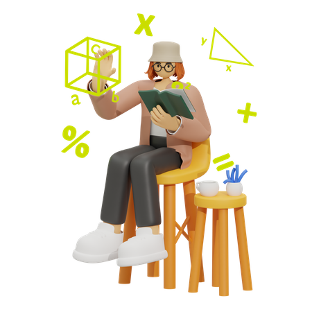 Learning mathematics  3D Illustration