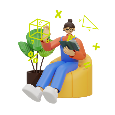 Learning mathematics  3D Illustration