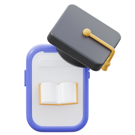 Learning on mobile  3D Icon
