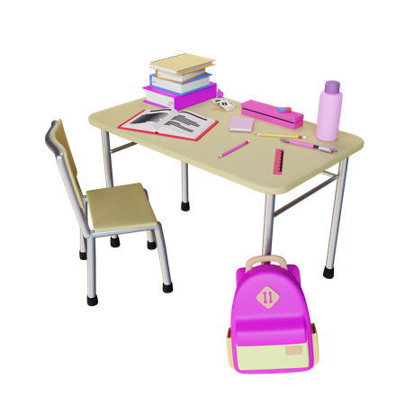 Learning Table  3D Illustration