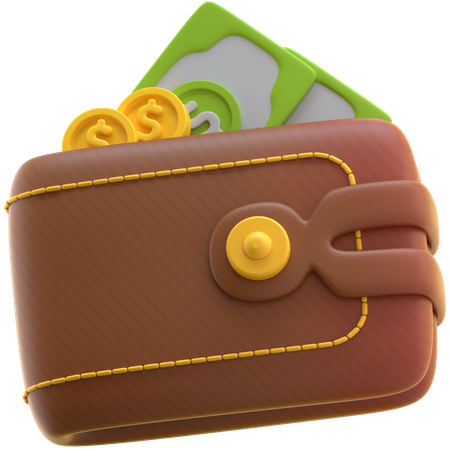 Leather Money Wallet  3D Icon