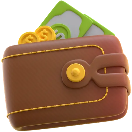 Leather Money Wallet  3D Icon