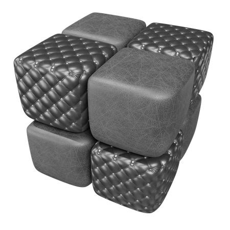 Leather Rubik  3D Illustration