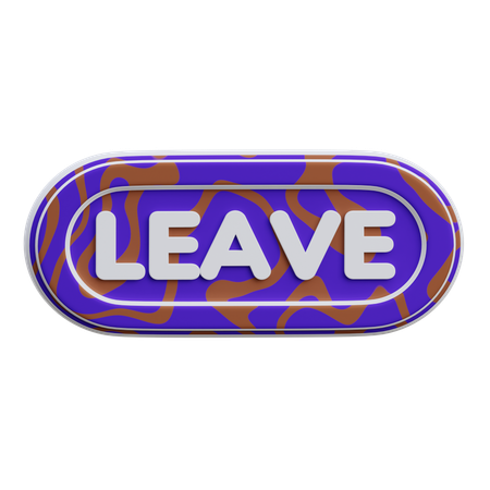 Leave Button  3D Icon