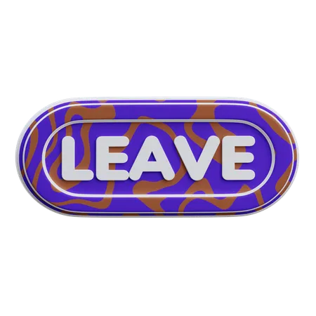 Leave Button  3D Icon