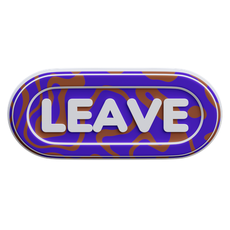 Leave Button  3D Icon