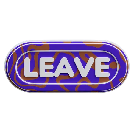 Leave Button  3D Icon