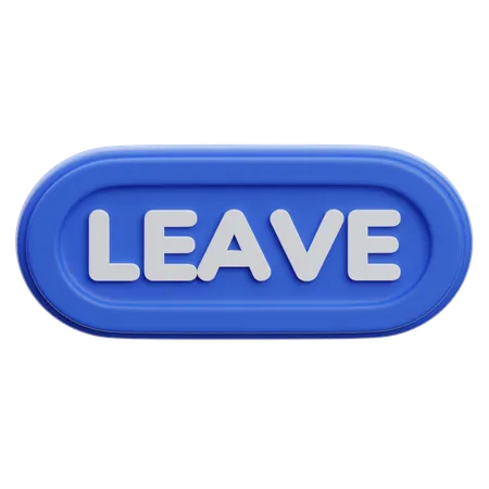 Leave Button  3D Icon