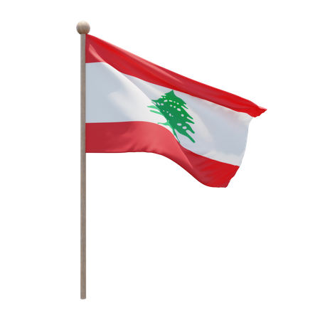 Lebanon Flagpole  3D Flag