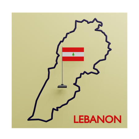 Lebanon map  3D Icon