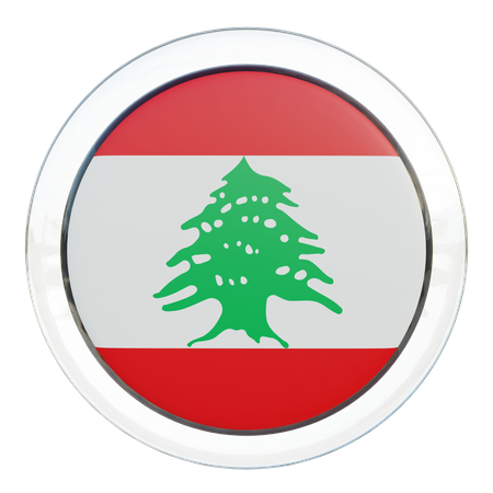 Lebanon Round Flag  3D Icon