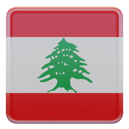 Lebanon Square Flag  3D Icon