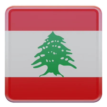 Lebanon Square Flag  3D Icon