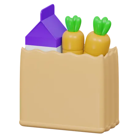 Lebensmittel einkaufen  3D Icon