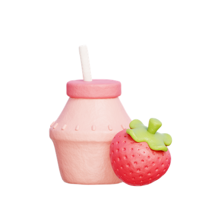 Leche de fresa coreana  3D Icon