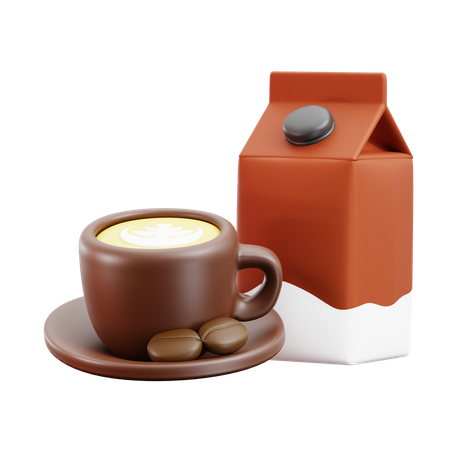 Leche y cafe  3D Icon