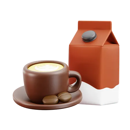 Leche y cafe  3D Icon