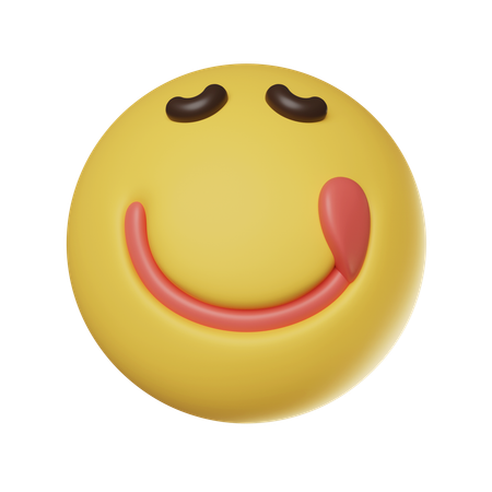 Lecken sich die Lippen Gesicht Emoticon  3D Icon