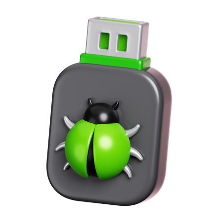 Virus de clé USB infecté  3D Icon