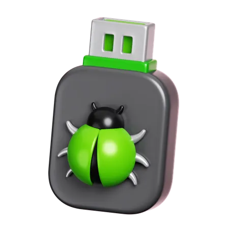 Virus de clé USB infecté  3D Icon