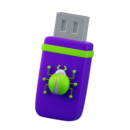 Virus de clé USB infecté  3D Icon