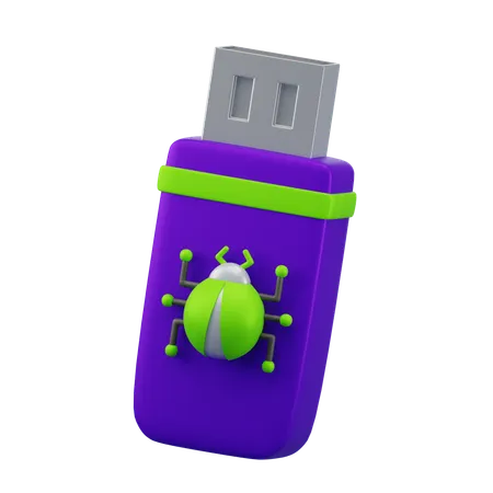 Virus de clé USB infecté  3D Icon