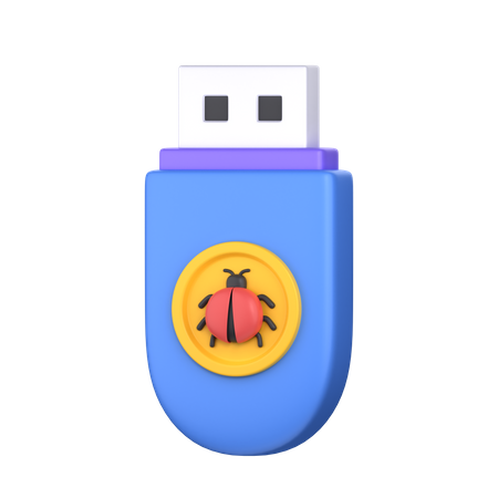 Virus de clé USB infecté  3D Icon