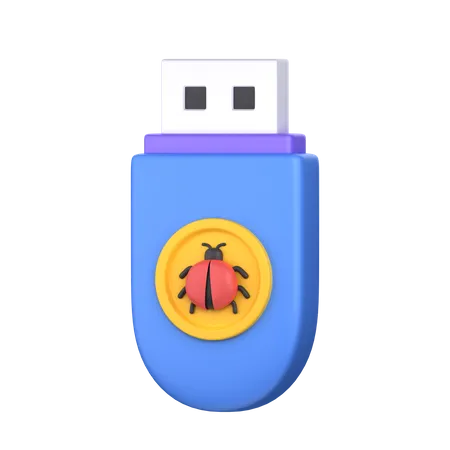 Virus de clé USB infecté  3D Icon