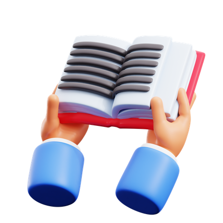 Libro leyendo gestos con las manos  3D Icon