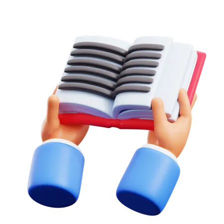 Libro leyendo gestos con las manos  3D Icon