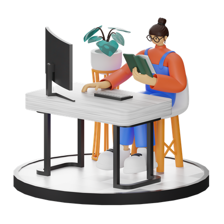 Lecture en ligne  3D Icon