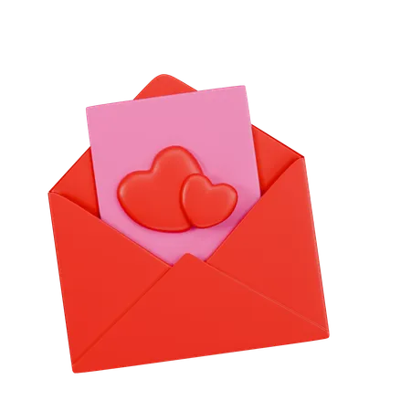 Leer cartas de amor  3D Icon