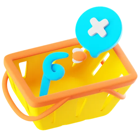 Leerer Einkaufskorb  3D Icon