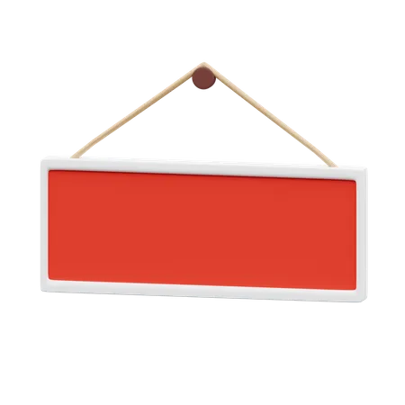 3 D Objekt Rendering Eines Roten Schildes Leeres Plankenbrett Symbol Isoliert 3D Illustration