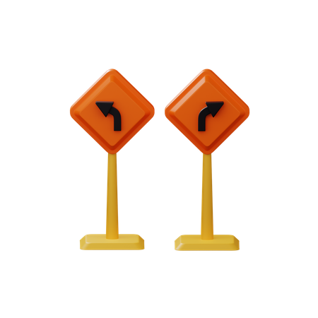 Left And Right Direction Board  3D Illustration