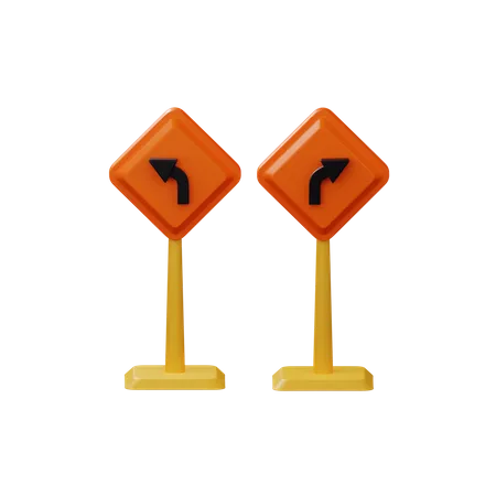 Left And Right Direction Board  3D Illustration