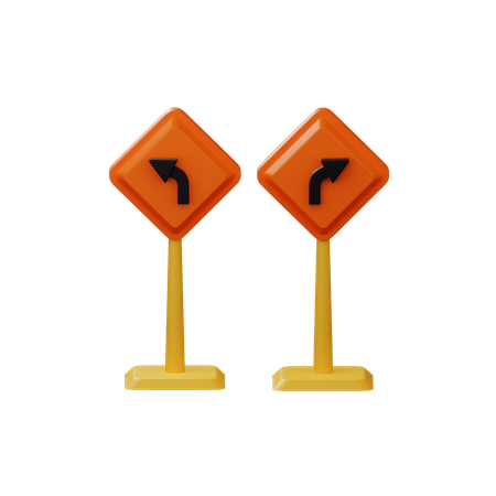 Left And Right Direction Board 3D Illustration
