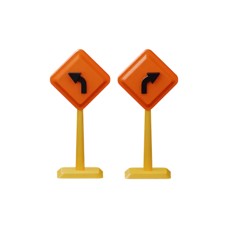 Left And Right Direction Board 3D Illustration