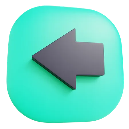 3 D Left Arrow With Isolated Background 3D Icon