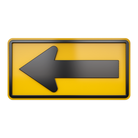 Left Arrow Sign  3D Icon