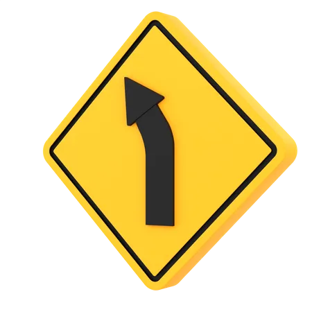 Left Curve Ahead  3D Icon