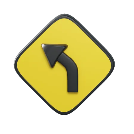 Left Curve Ahead  3D Illustration