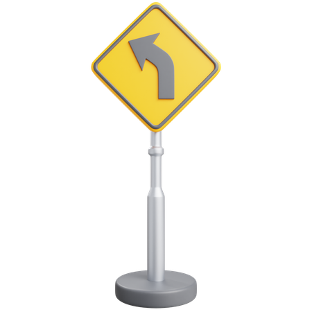 Left Curve Sign  3D Icon