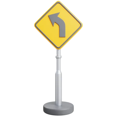 Left Curve Sign  3D Icon