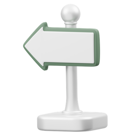 Left Direction Board  3D Icon