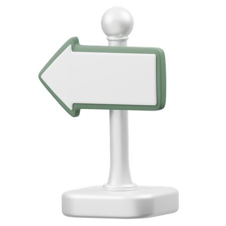 Left Direction Board 3D Icon