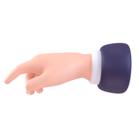 Left Direction Finger  3D Icon