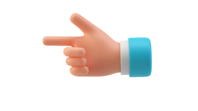 Left direction finger hand gesture 3D Illustration